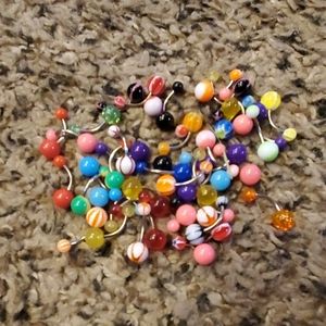 40 assorted belly button rings